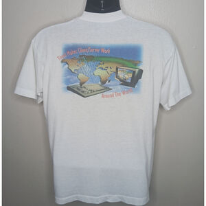 VTG 90s Trivoli Adult Large T-shirt Single Stitch White Computer Tee FOTL USA